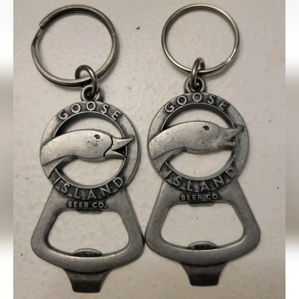 NEW Set 2 Goose Island Beer Co Pittsburgh Keychain Bottle Opener Embossed Promo